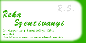 reka szentivanyi business card